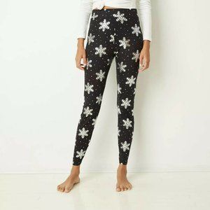 Women Snowflake yoga jogging Leggings black M